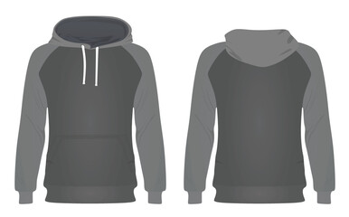 Grey and black hoodie. vector