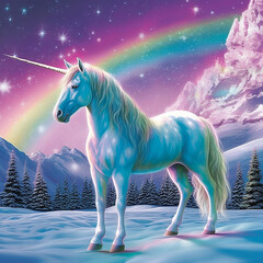 Fototapeta na wymiar Magical Unicorn Ai generative