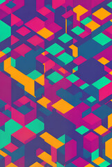 Colorful abstract geometric background with rectangular panels.
