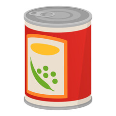 Canned food: can of peas - obrazy, fototapety, plakaty