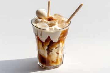 Generative AI collection a cup iced Affogato top view Food Photography