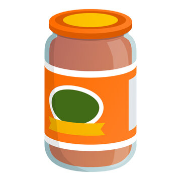 orange jar with label, food inside clip art preview