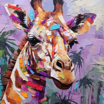 Jirafa Art Pop ilustraci&oacute;n