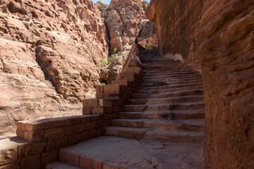 staircase of Al-Khubtha Trail, Petra, Jordan