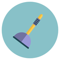 Plunger icon isolated on a blue background. Cleaning and disinfection tool. Cleaning equipment set