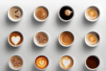 Generative AI collection mix a cup espresso top view Food Photography