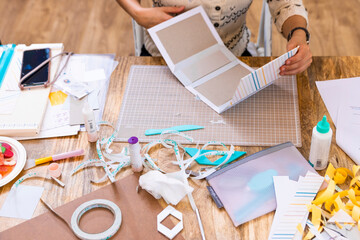 Scrap Booking Workshop. School material to work paper.