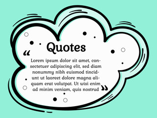 Hand Drawn Colorful Quote Bubble Template with Doodle Element Style