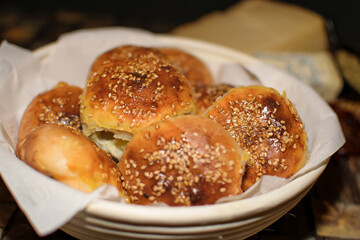 Close up of Traditional Danube bread salty