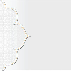Arabic islamic elegant white and golden luxury ornamental background with islamic pattern