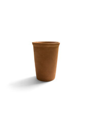 Brown Plane Mitti Glass with white background