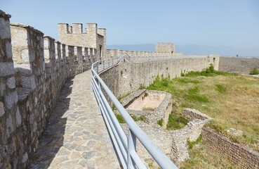 Fototapeta na wymiar Samuel's Fortress in Ohrid, Macedonia was established over two thousand years ago