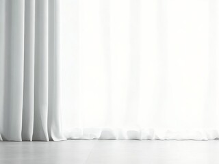 Minimalistic Elegance: White Curtain on White Background