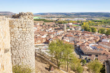 a view from the castle over Aguilar de Campoo, province of Palencia, Castile and León, Spain