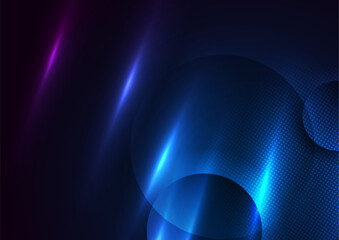 Dark blue glowing glossy stripes abstract tech background. Vector design