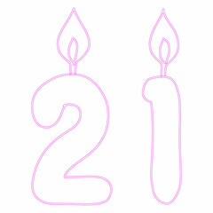 Number 21 with a candle.