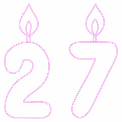 Number 27 with a candle.