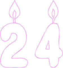 Number 24 with a candle.