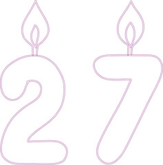 Number 27 with a candle.