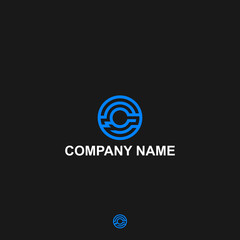 Monogram logo letter C, CC or CCC modern company c, letter, icon, cc, abstract, vector, business, design, wedding, art, font, concept, label, alphabet, template, bitcoin, blue, creative
