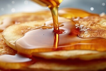 Generative AI pancake with apple syrup Food Photography