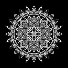 Beautiful floral mandala design, creative ornamental decorative element in circle shape.