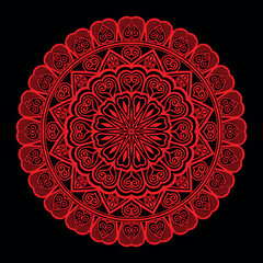 Beautiful floral mandala design, creative ornamental decorative element in circle shape.