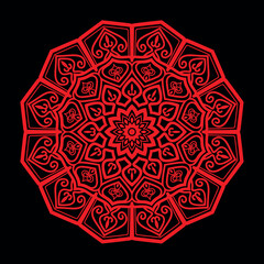 Beautiful floral mandala design, creative ornamental decorative element in circle shape.