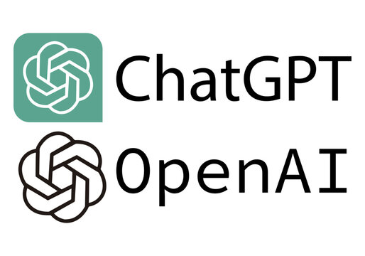 Logo de chat gpt y open ai en fondo blanco. 