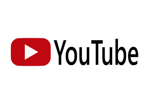 Logo de youtube en fondo blanco.