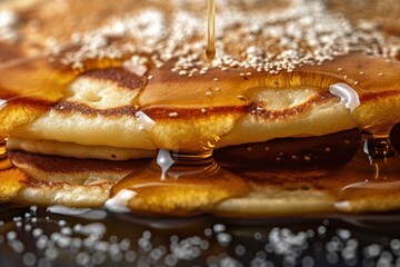 Generative AI warm pancake For breakfast Food Photography