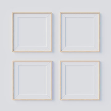 Mock up frame close up in home interior background. 3d render