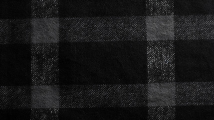 Black and White Checkered Flannel Fabric Texture Background - Plaid - Textile Material - Generative AI