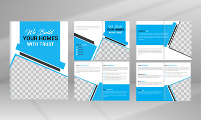Vector Corporate Construction  Enovation Home Repair Brochure Design