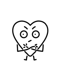 angry heart vector icon