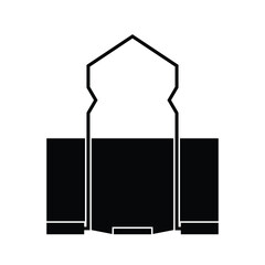 Black Binder Clip icon design on white background