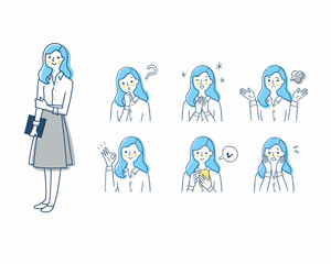 女性の表情　バリーエーションセット