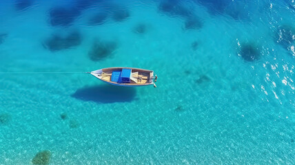 Fototapeta premium Warm tropical holidays vacation destination background. Generative ai