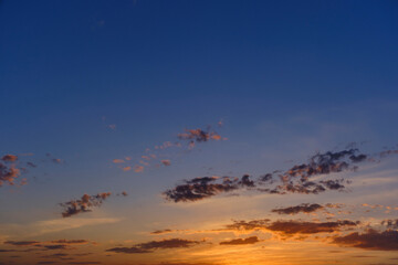 Clouds blue sky background during sunset.