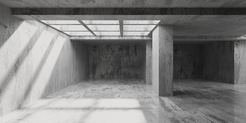 Abstract interior design concrete room. Architectural background