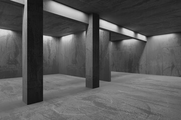 Abstract interior design concrete room. Architectural background