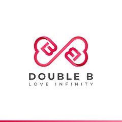Letter B Infinity Logo design and Endless love symbol for Valentine's day Wedding Dating and Charity concept