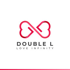 Letter L Infinity Logo design and Endless love symbol for Valentine's day Wedding Dating and Charity concept