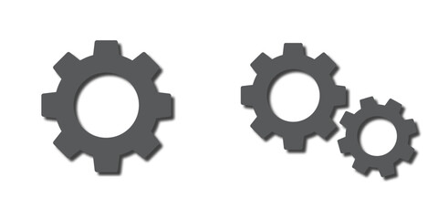 Gear icon with shadow. Vector illustration.