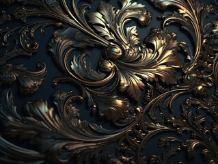 Royal vintage Victorian Gothic background Rococo venzel and whorl created with Generative AI technology.