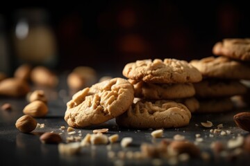 Generative AI mix peanut cookies biscuit Editorial Food Photography