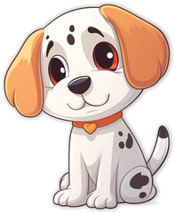 A cartoon of a dalmatian sitting on a white background ai generated