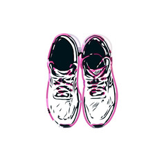 color sketch of women's shoes with transparent background