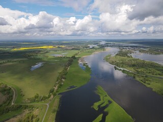 The river Oder, border river between Germany and Poland