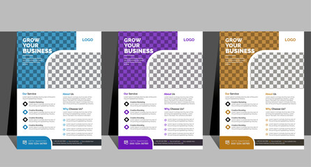 Corporate business flyer template design set | Brochure design | cover modern layout, annual report, poster | 